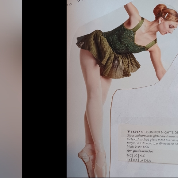 Olive Green Curtain Call Ballet / Lyric Dance Costume - Picture 5 of 5